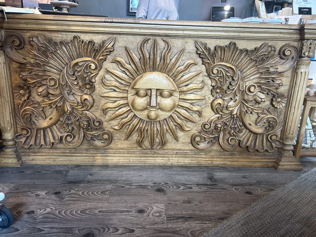 Cash wrap hand carved bar